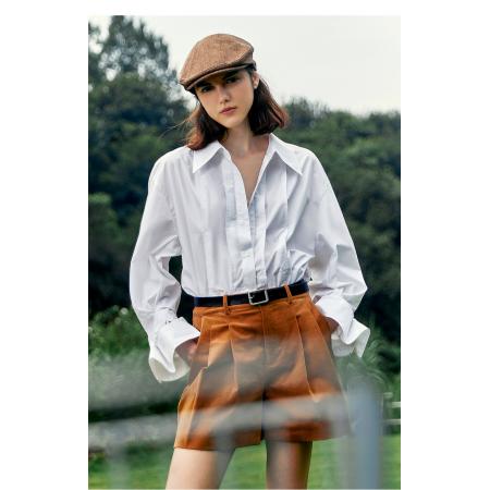 FA53741# 法式设计感小众气质粉色衬衫女春季新款小个子衬衣独特上衣 服裝批發女裝批發服飾貨源