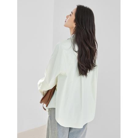 FA53745# 独特印花长袖衬衫女春季新款气质宽松开衫外套上衣 服裝批發女裝批發服飾貨源