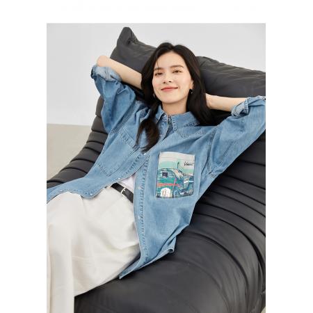 FA53747# 复古宽松牛仔...