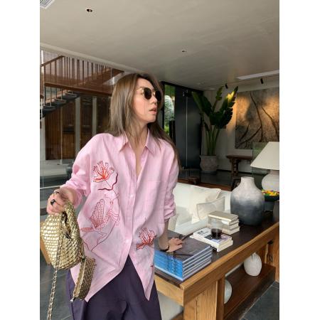 FA53749# 春季粉色刺绣...