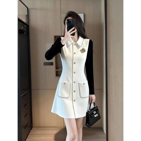 FA53767# 出席重要场合的裙子小个子法式气质职业高级感白色西装马甲连衣裙 服裝批發女裝批發服飾貨源