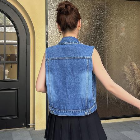 FA53781# 春夏爆款钉珠重工流苏牛仔短外套时尚绣花工艺肩花 服裝批發女裝批發服飾貨源