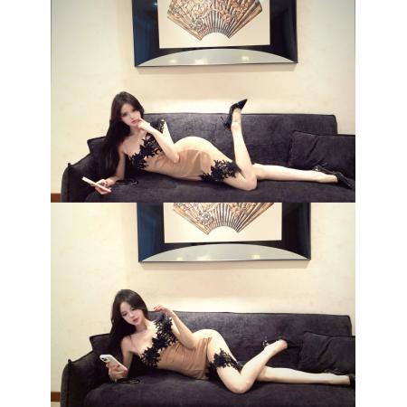 FA53810# 蕾丝显瘦气质网红时尚包臀修身小众设计感连衣裙 服裝批發女裝批發服飾貨源