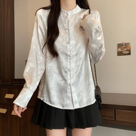 FA53852# .新款韩版气质小众设计感立领显瘦衬衫上衣女潮 服裝批發女裝批發服飾貨源