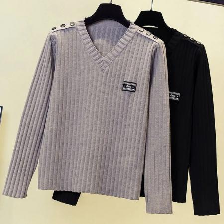 FA53872# 韩版卡其色V...