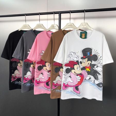 FA53901# 早春！潮流时尚钉珠米奇印花圆领短袖T恤 服裝批發女裝批發服飾貨源