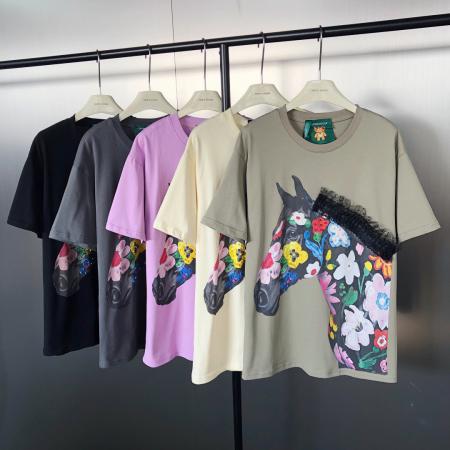 FA53908# 早春!马年印花潮流百搭宽松圆领短袖T恤   服裝批發女裝批發服飾貨源