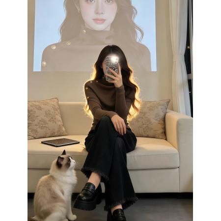 FA53924# 一叶知秋冬季气质千金姐姐风不规则披肩时尚套装 服裝批發女裝批發服飾貨源