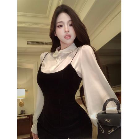 FA53927# 秋冬韩系纯欲风打底衫搭连衣裙御姐套装名媛气质穿搭女 服裝批發女裝批發服飾貨源