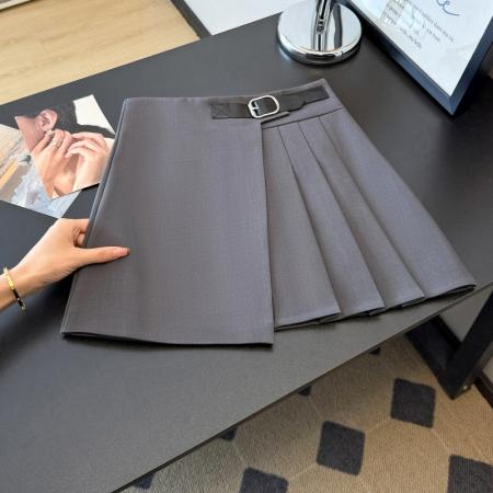 FA53932# 学院风西装半身裙女春夏新款A字高腰不规则百褶短裙潮 服裝批發女裝批發服飾貨源