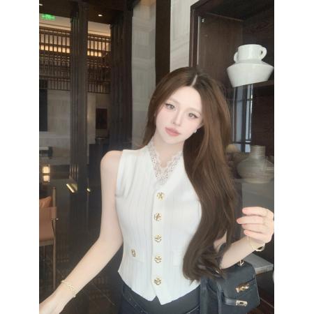 FA53960# 气质背心设计感百搭女装上衣小众纯色洋气超火爆新款 服裝批發女裝批發服飾貨源