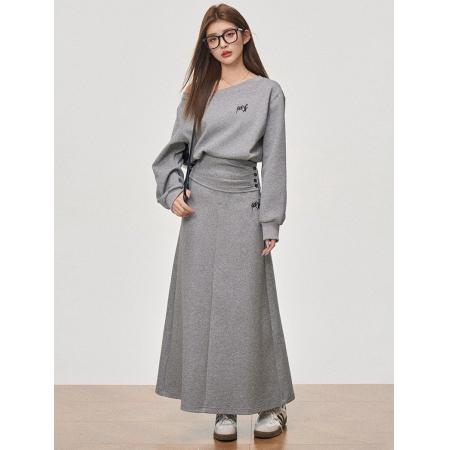 FA53976# 韩系运动休闲短款收腰上衣收腰斜肩 服裝批發女裝批發服飾貨源