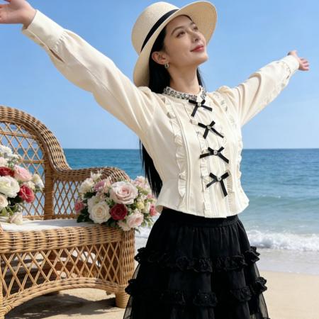 FA54045# 宫廷风复古浪漫重工钉钻蝴蝶结衬衫春季新款时尚上衣 服裝批發女裝批發服飾貨源