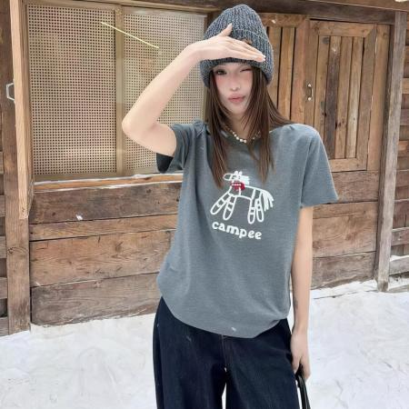 FA54078# 欧货早春新款重工刺绣卡通字母短袖上衣洋气时尚圆领T恤女潮 服裝批發女裝批發服飾貨源