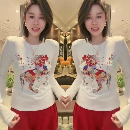 FA54079# 早春网红爆款洋气减龄磨毛T恤女重工烫钻彩色小马百搭上衣 服裝批發女裝批發服飾貨源