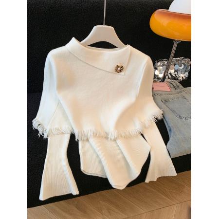 FA54113# 小众设计感披肩针织两件套女千金公主风显瘦洋气流苏毛衣套装 服裝批發女裝批發服飾貨源