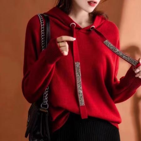 FA54122# 带帽毛衣女秋冬季新款爆款时尚洋气内搭上衣针织打底衫 服裝批發女裝批發服飾貨源