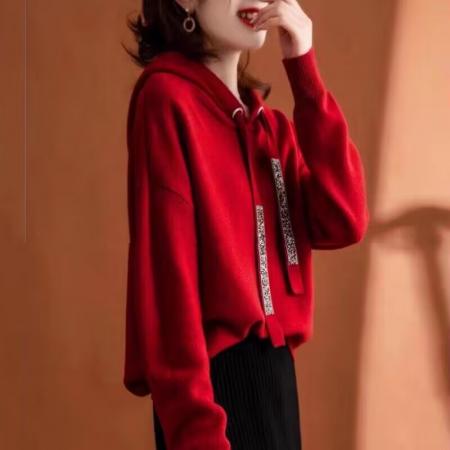 FA54122# 带帽毛衣女秋冬季新款爆款时尚洋气内搭上衣针织打底衫 服裝批發女裝批發服飾貨源