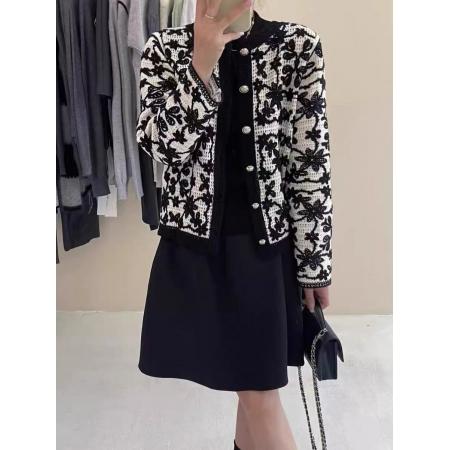 FA54127# 春季新款韩版时尚设计感镂空钩花显瘦宽松上衣针织开衫 服裝批發女裝批發服飾貨源