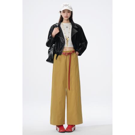 早春新款阔腿裤宽松直筒显瘦高腰弯刀裤九分休闲裤 服裝批發女裝批發服飾貨源