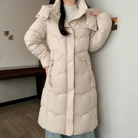 FA54158# 大码女冬季新款加厚保暖羽绒棉服过膝长款连帽宽松棉衣外套 服裝批發女裝批發服飾貨源