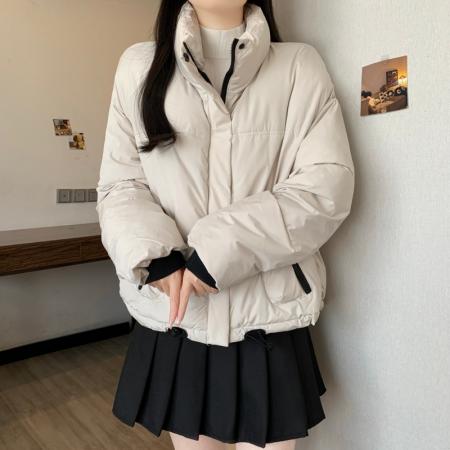 FA54159# 大码女冬季新款加厚保暖抽绳棉服宽松气质棉衣棉袄外套 服裝批發女裝批發服飾貨源