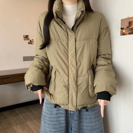 FA54159# 大码女冬季新款加厚保暖抽绳棉服宽松气质棉衣棉袄外套 服裝批發女裝批發服飾貨源