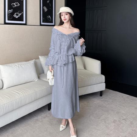 FA54188# 韩系慵懒风套装裙女秋冬洋气减龄设计感毛衣半身裙两件套 服裝批發女裝批發服飾貨源