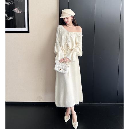 FA54188# 韩系慵懒风套装裙女秋冬洋气减龄设计感毛衣半身裙两件套 服裝批發女裝批發服飾貨源