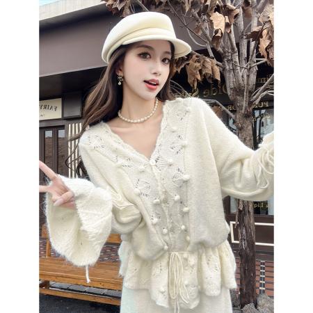 FA54188# 韩系慵懒风套装裙女秋冬洋气减龄设计感毛衣半身裙两件套 服裝批發女裝批發服飾貨源