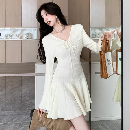 FA54192# 新秋冬芭蕾风毛线蓬蓬裙高腰显瘦短裙纯欲性感蛋糕连衣裙 服裝批發女裝批發服飾貨源