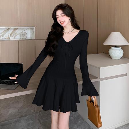 FA54192# 新秋冬芭蕾风毛线蓬蓬裙高腰显瘦短裙纯欲性感蛋糕连衣裙 服裝批發女裝批發服飾貨源