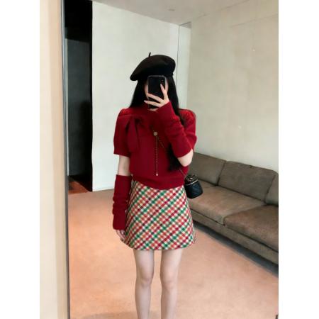 FA54242# 波恩美术馆可拆卸袖套短袖毛衣女秋冬新款设计感针织上衣 服裝批發女裝批發服飾貨源