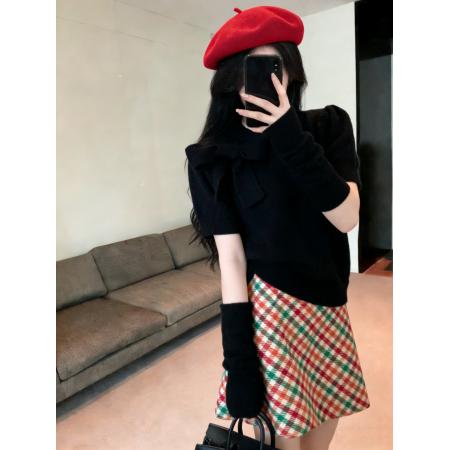 FA54242# 波恩美术馆可拆卸袖套短袖毛衣女秋冬新款设计感针织上衣 服裝批發女裝批發服飾貨源