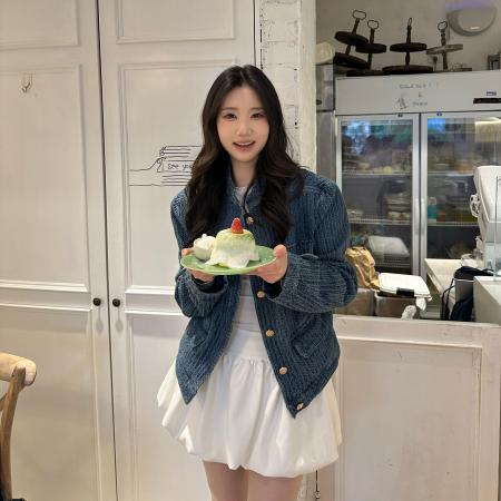 FA54246# 牛仔也老钱中古立领正肩金扣口袋丹宁牛仔外套上衣女秋 服裝批發女裝批發服飾貨源