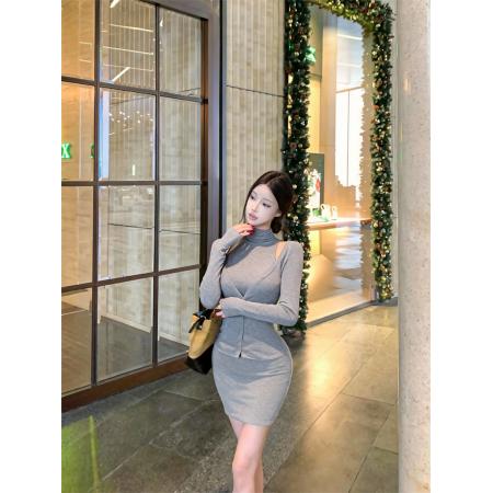 FA54249# 秋冬韩系两件套裙子欧美内搭连衣裙 服裝批發女裝批發服飾貨源