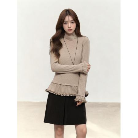 FA54287# 新款辣妹长袖t恤女百搭修身显瘦德绒保暖内搭打底衫上衣 服裝批發女裝批發服飾貨源