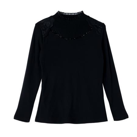 FA54292# 春季季新品年轻装网纱蕾丝打底衫女时尚洋气加绒内搭上衣 服裝批發女裝批發服飾貨源