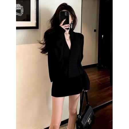 FA54300# 气场强大名媛气质女神法式轻熟大方得体奶白色连衣裙 服裝批發女裝批發服飾貨源