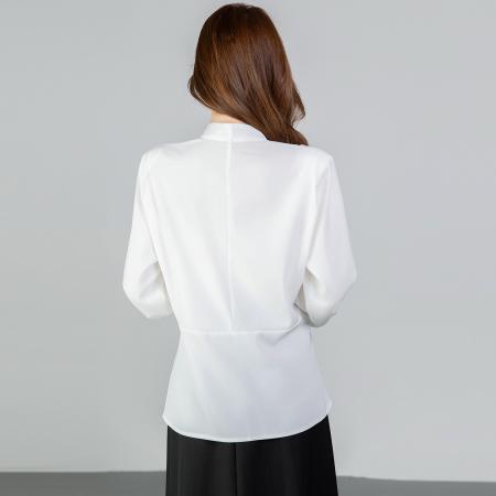 FA54388# 春季新款百搭V领单排扣长袖衬衫女上衣春  服裝批發女裝批發服飾貨源