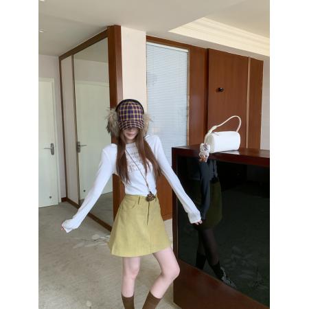 FA54393# 高级感气质A字裙半身裙女秋冬高腰灯芯绒包臀裙辣妹短裙  服裝批發女裝批發服飾貨源