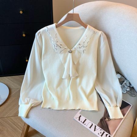 FA54402# 钉珠娃娃领雪...