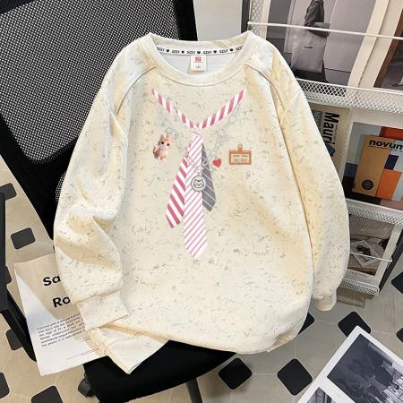 FA54410# 华棉复特大码300斤扎染印花肩膀拼接拉链卫衣女  服裝批發女裝批發服飾貨源