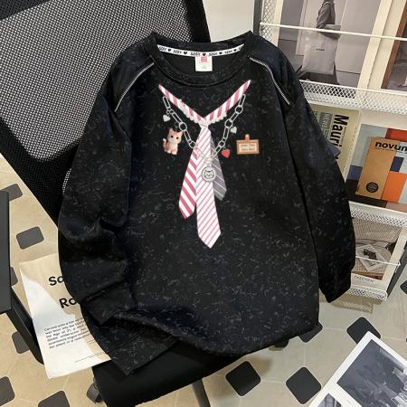 FA54410# 华棉复特大码300斤扎染印花肩膀拼接拉链卫衣女  服裝批發女裝批發服飾貨源