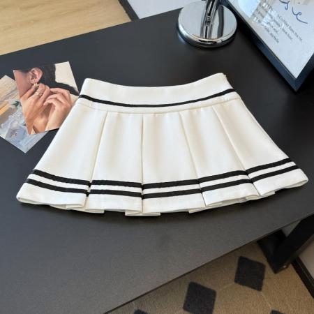 FA54415# 韩版学院风气质条纹高腰显瘦半身裙百褶裙防走光短裙A字裙女  服裝批發女裝批發服飾貨源