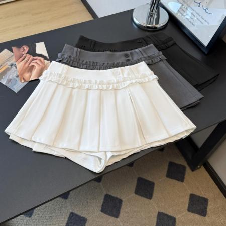 FA54417# 春夏学院风设计感高腰显瘦减龄百褶半身裙A字百搭裙子  服裝批發女裝批發服飾貨源