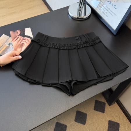 FA54417# 春夏学院风设计感高腰显瘦减龄百褶半身裙A字百搭裙子  服裝批發女裝批發服飾貨源