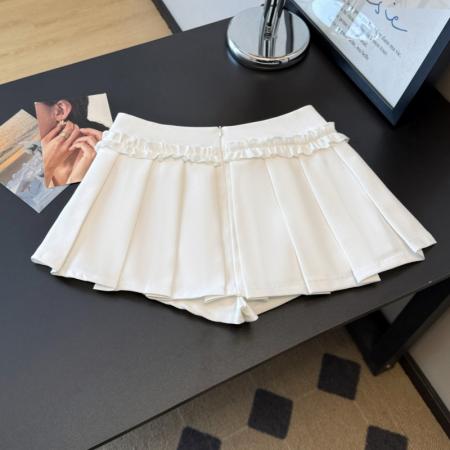 FA54417# 春夏学院风设计感高腰显瘦减龄百褶半身裙A字百搭裙子  服裝批發女裝批發服飾貨源