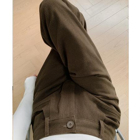 FA54431# 纯棉工装裤春款阔腿卫裤女工装新款垂感高腰休闲直筒裤子  服裝批發女裝批發服飾貨源