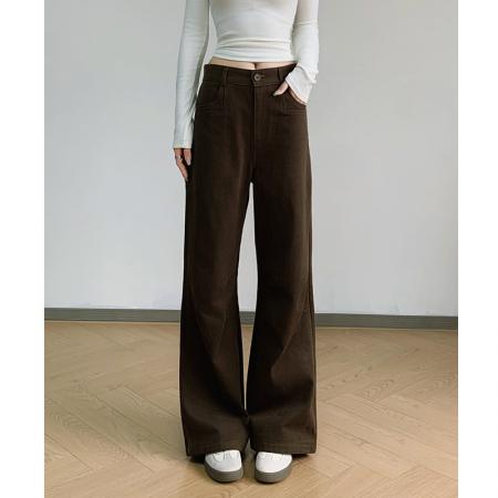 FA54431# 纯棉工装裤春款阔腿卫裤女工装新款垂感高腰休闲直筒裤子  服裝批發女裝批發服飾貨源